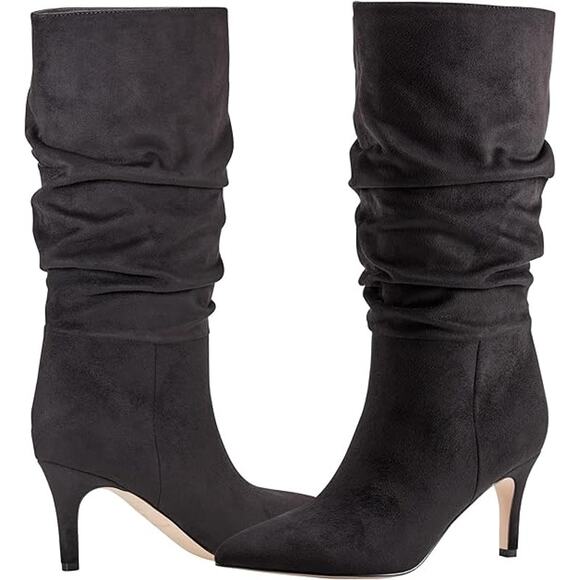 Marc Fisher Women's Idaley Mid Calf Boot black,  6.5 women's suede - Picture 1 of 8